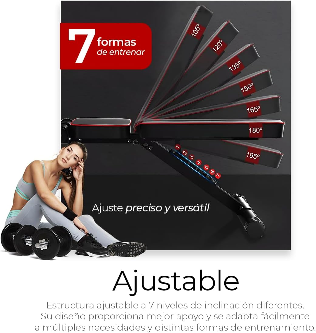 Banco Fitness Multiposición Raganet – Tu gimnasio en casa sin ocupar espacio