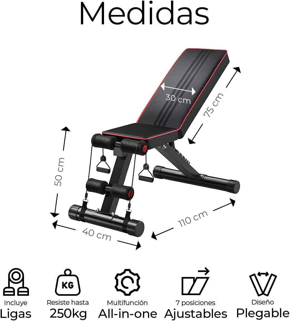Banco Fitness Multiposición Raganet – Tu gimnasio en casa sin ocupar espacio