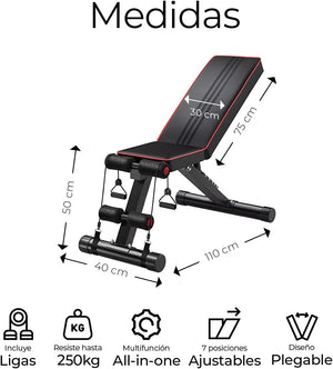 Banco Fitness Multiposición Raganet – Tu gimnasio en casa sin ocupar espacio