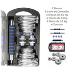 Kit de Mancuernas Ajustables de 20 kg con Barra y Discos
