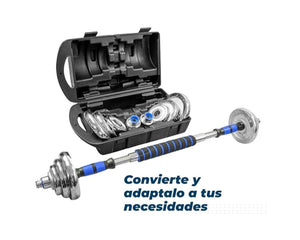 Kit de Mancuernas Ajustables de 20 kg con Barra y Discos