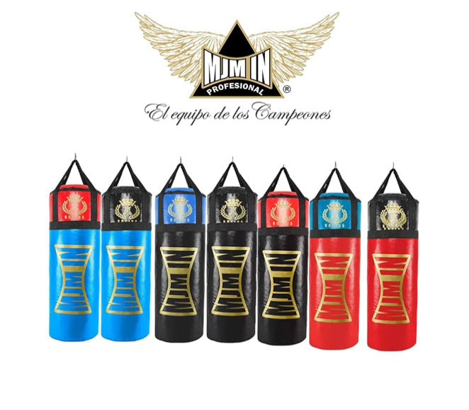 Costal de boxeo reforzado MJM IN PROFESSIONAL (18 kg, vinilo, viene lleno).