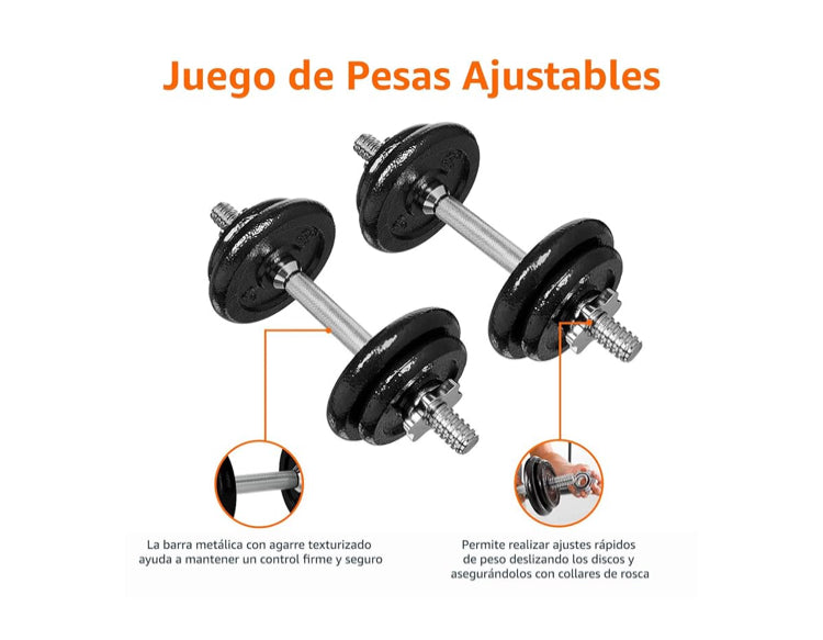 Mancuernas Ajustables Basics – ¡Entrena con potencia y versatilidad desde casa