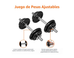 Mancuernas Ajustables Basics – ¡Entrena con potencia y versatilidad desde casa