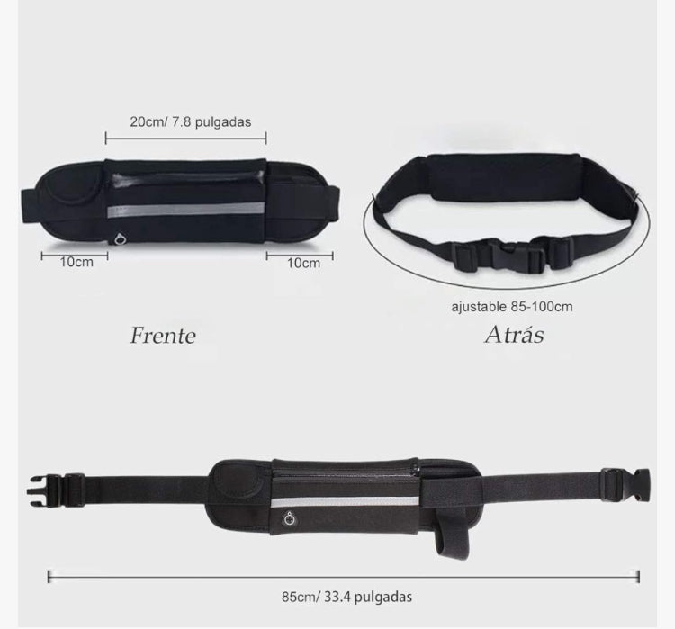 Cangurera deportiva DQST con bolsillos para auricular y llaves