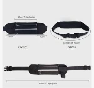 Cangurera deportiva DQST con bolsillos para auricular y llaves
