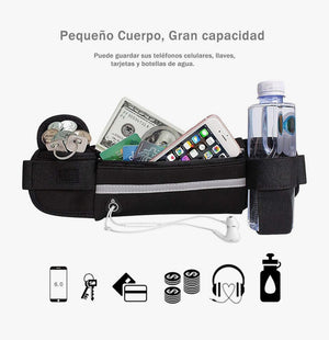 Cangurera deportiva DQST con bolsillos para auricular y llaves